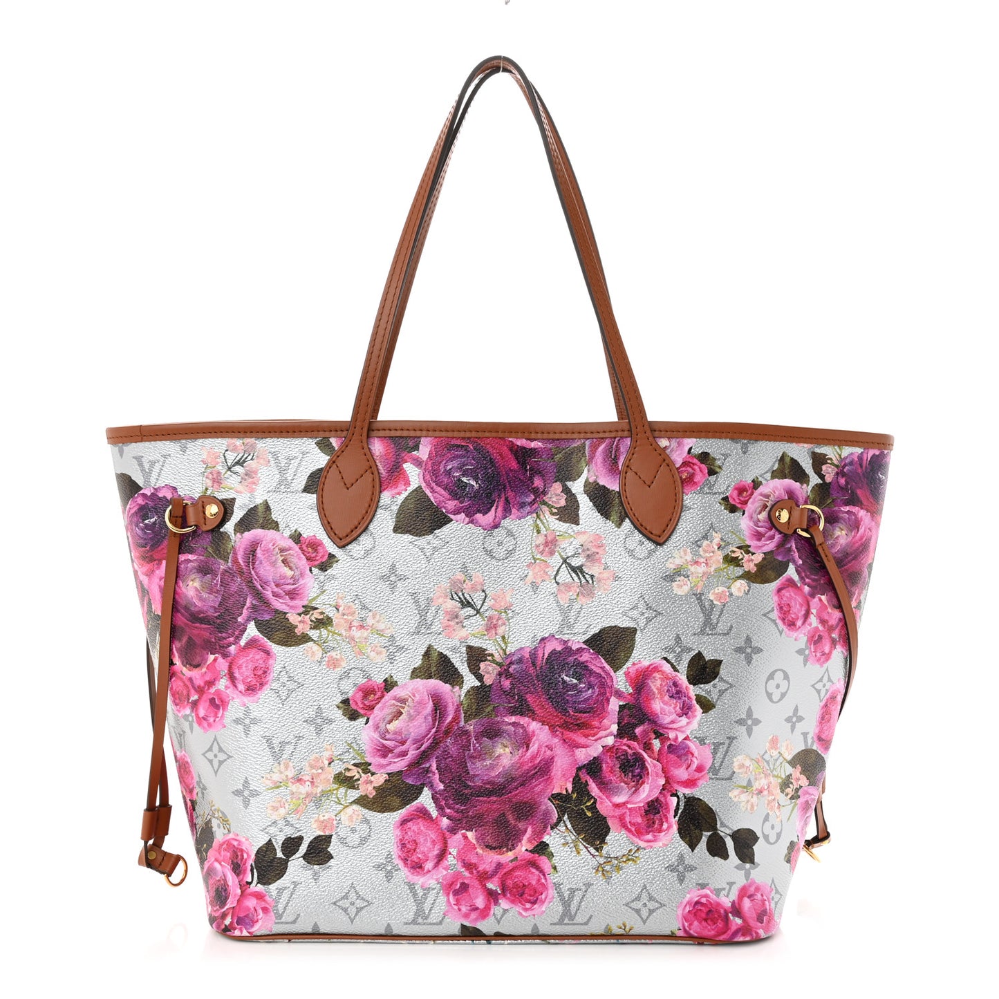 Metallic Monogram LV Garden Neverfull MM Silver