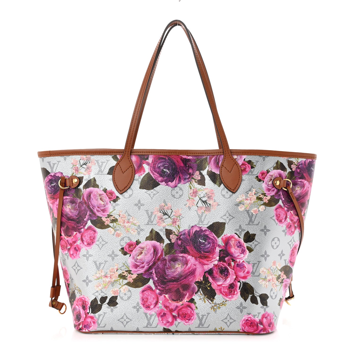 Louis Vuitton Metallic Monogram LV Garden Neverfull MM Silver 3 of 10