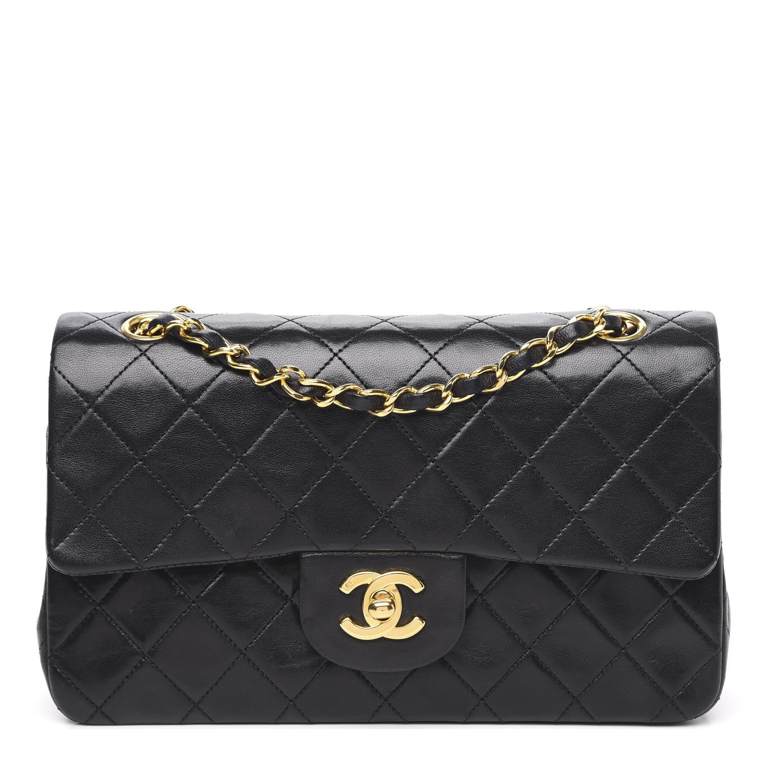 Chanel Lambskin Quilted Small Double Flap Black 1 of 15