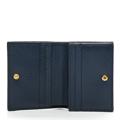 Gucci Textured Calfskin Web Ophidia Card Case Blue Agata 5 of 7