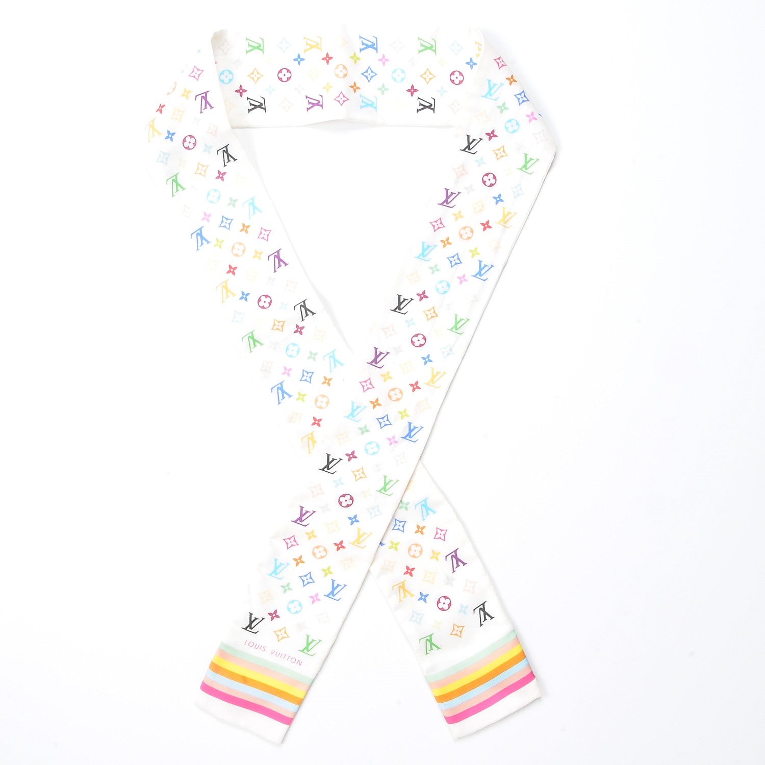 Louis Vuitton Silk Monogram Multicolor Bandeau White 1 of 4