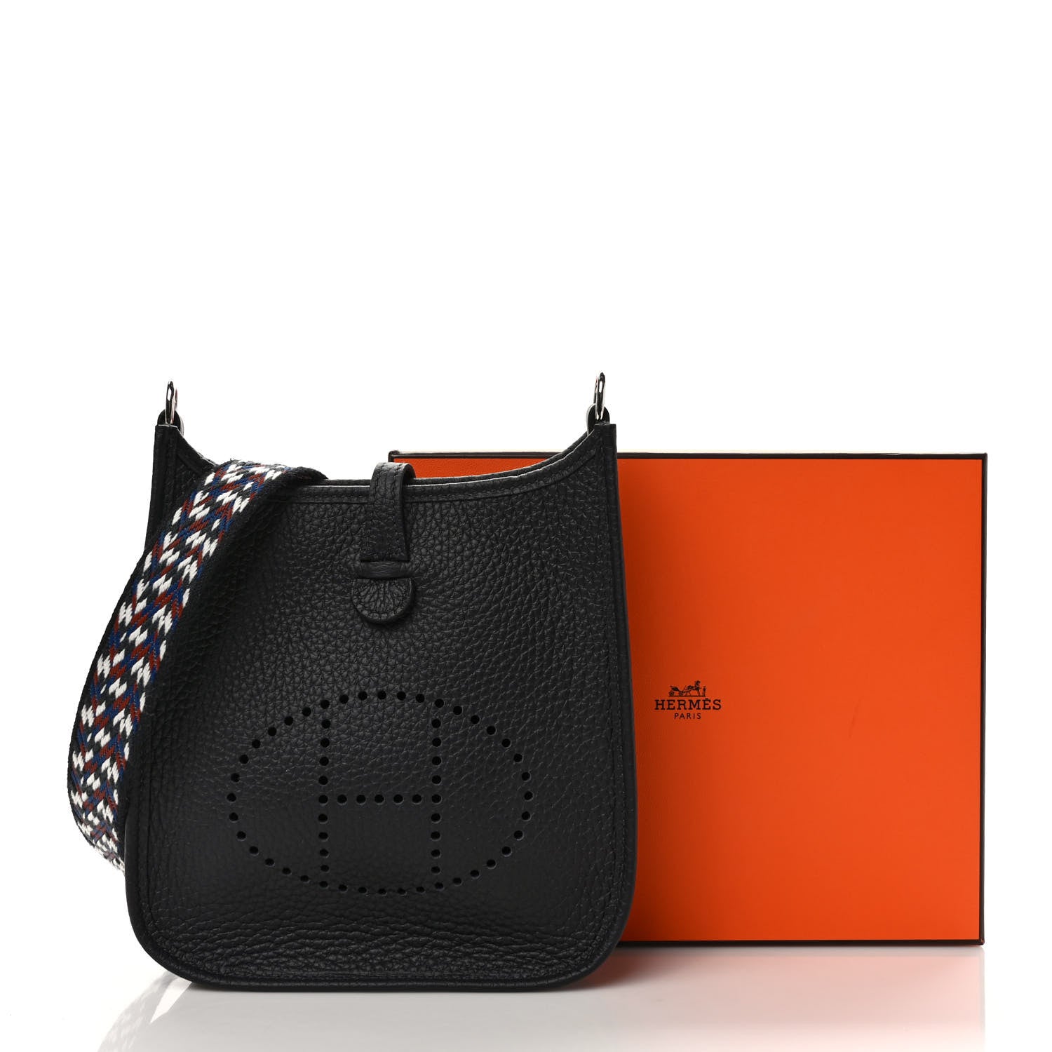 Hermes Taurillon Clemence Zigzag Evelyne TPM Caban Black Bleu Zellige Indigo 8 of 8