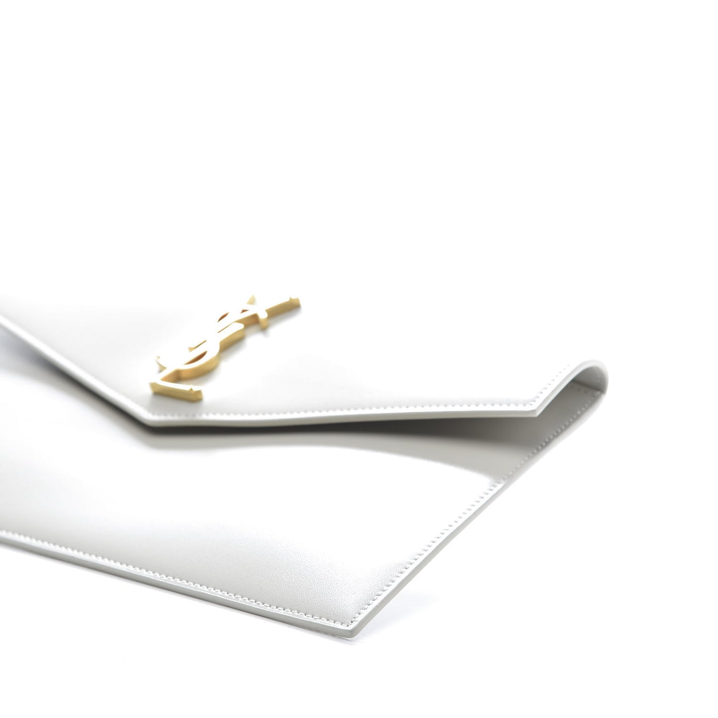 Smooth Shiny Calfskin Uptown Pouch Crema Soft