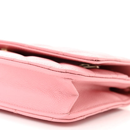 Chanel Caviar Quilted Wallet on Chain WOC Light Pink 11 of 12
