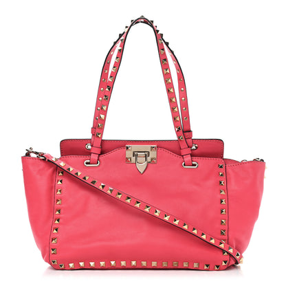 Valentino Garavani Vitello Small Rockstud Tote Raspberry 1 of 12