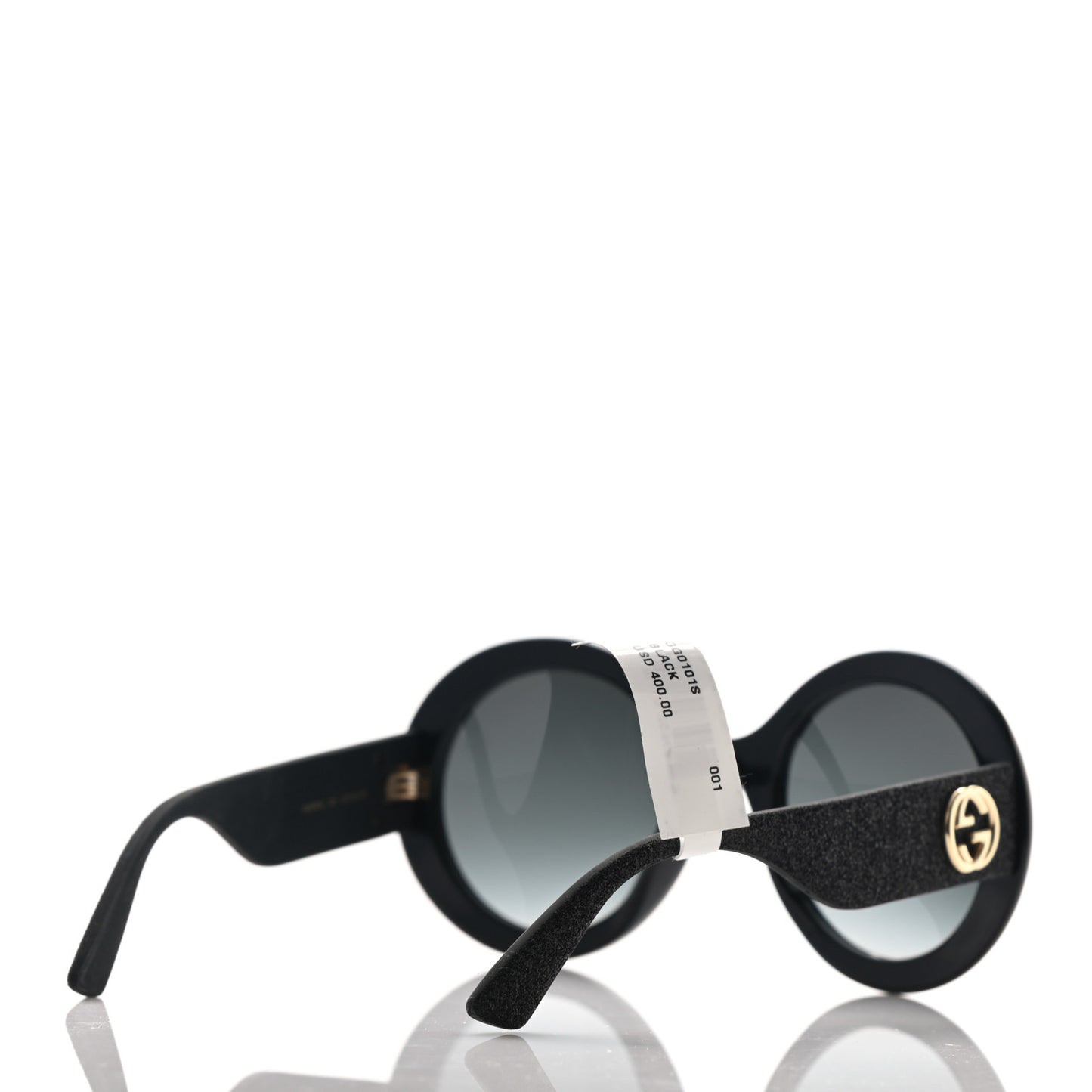 Acetate Round GG0101S Glitter Sunglasses Black