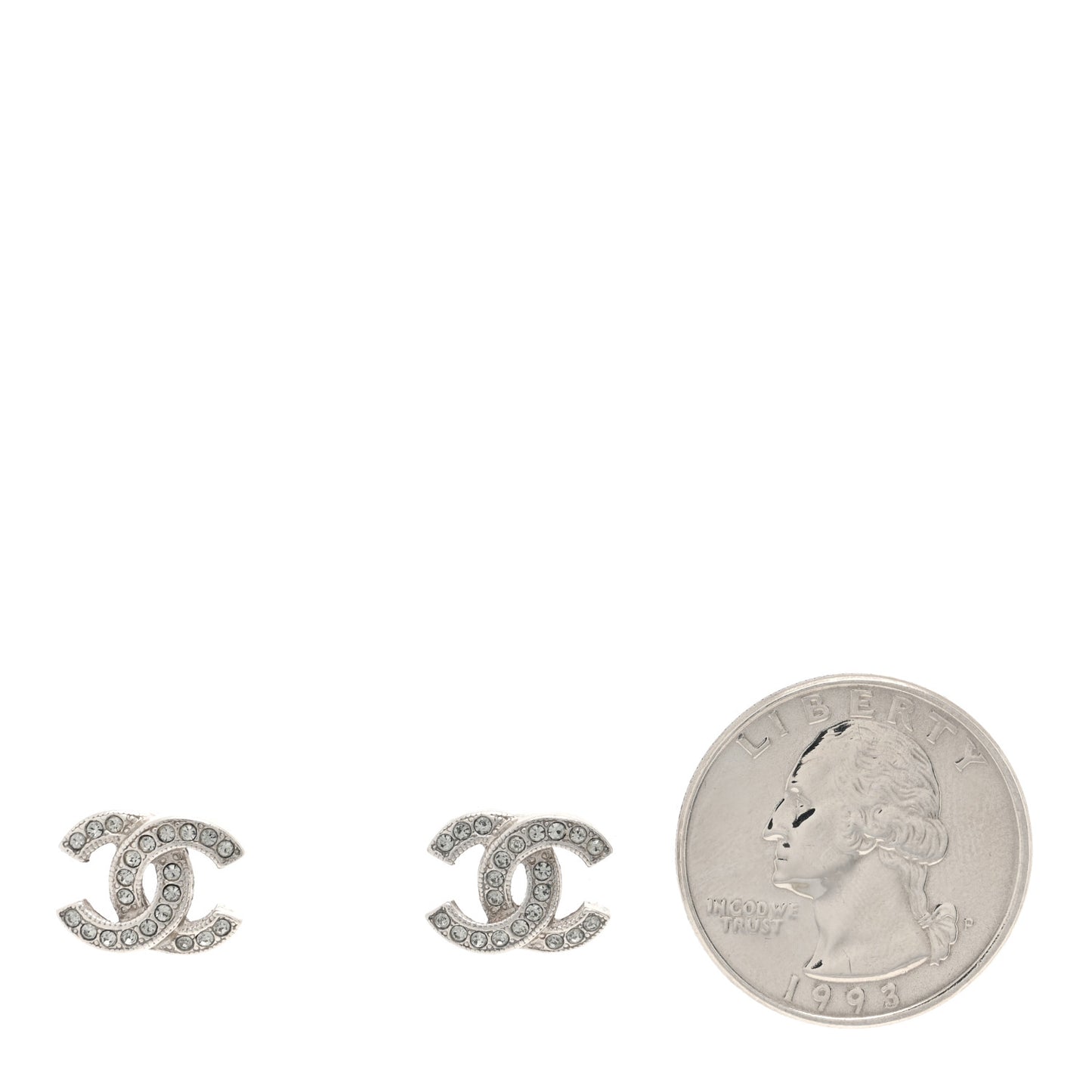 Crystal CC Earrings Silver