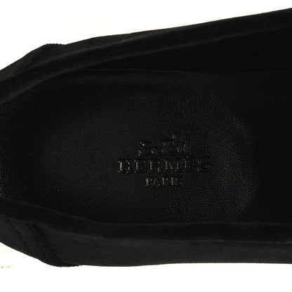 Hermes Velvet Womens Paris Loafers 39 Black 8 of 11