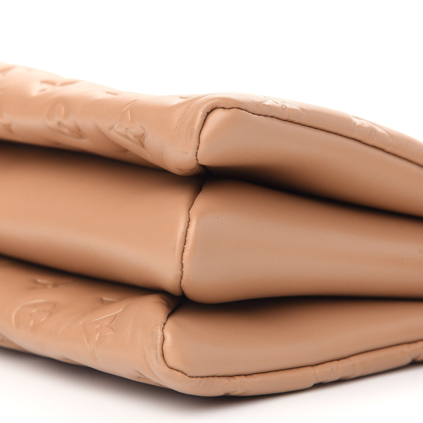 Lambskin Embossed Monogram Coussin PM Camel