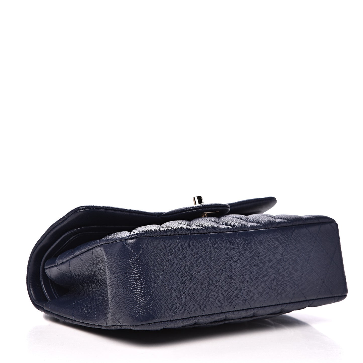 Caviar Quilted Small Double Flap Navy
