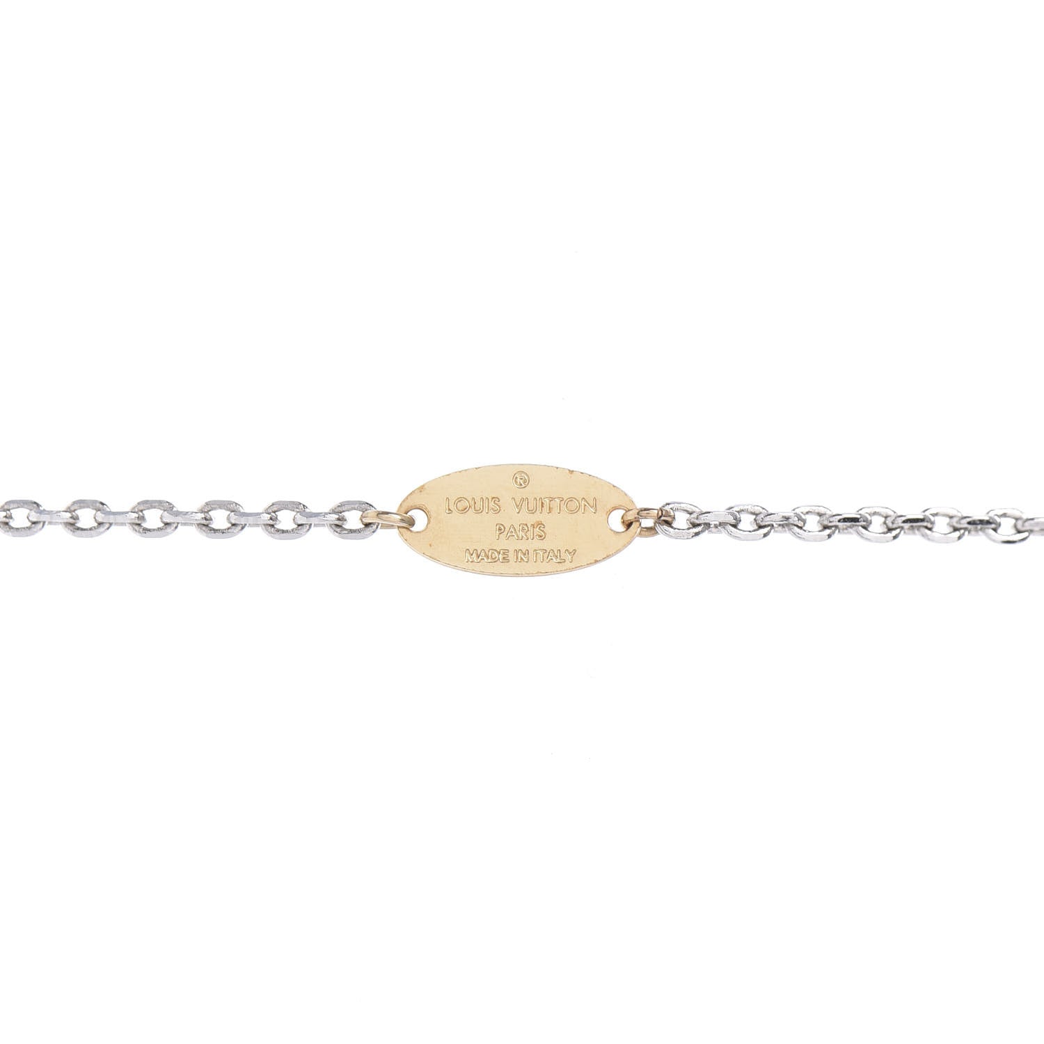 Louis Vuitton Logomania Sautoir Necklace Silver Gold 4 of 5
