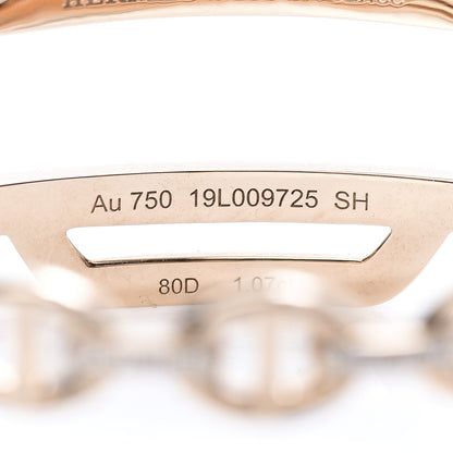 Hermes 18K Rose Gold Diamond PM Kelly Double Tour Bracelet SH 5 of 7