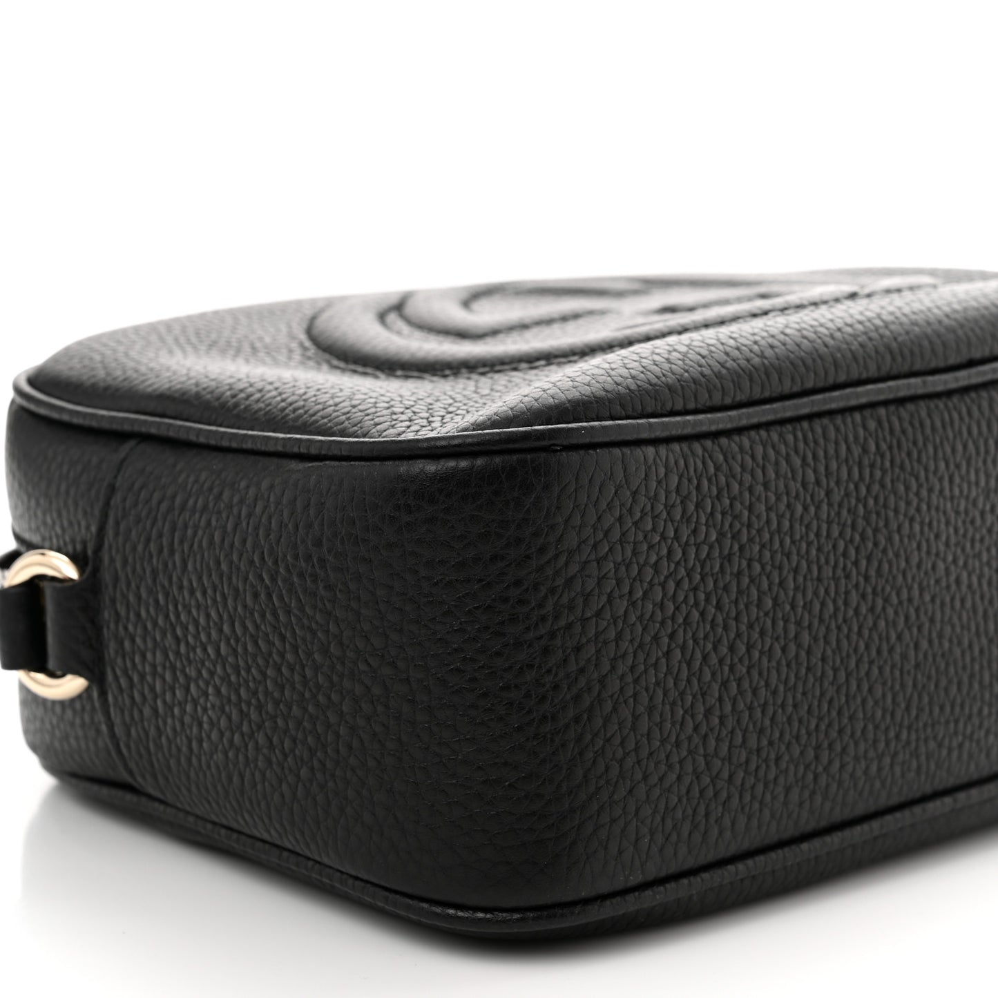 Pebbled Calfskin Small Soho Disco Bag Black