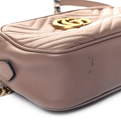 Gucci Calfskin Matelasse Small GG Marmont Chain Shoulder Bag Porcelain Rose 9 of 11