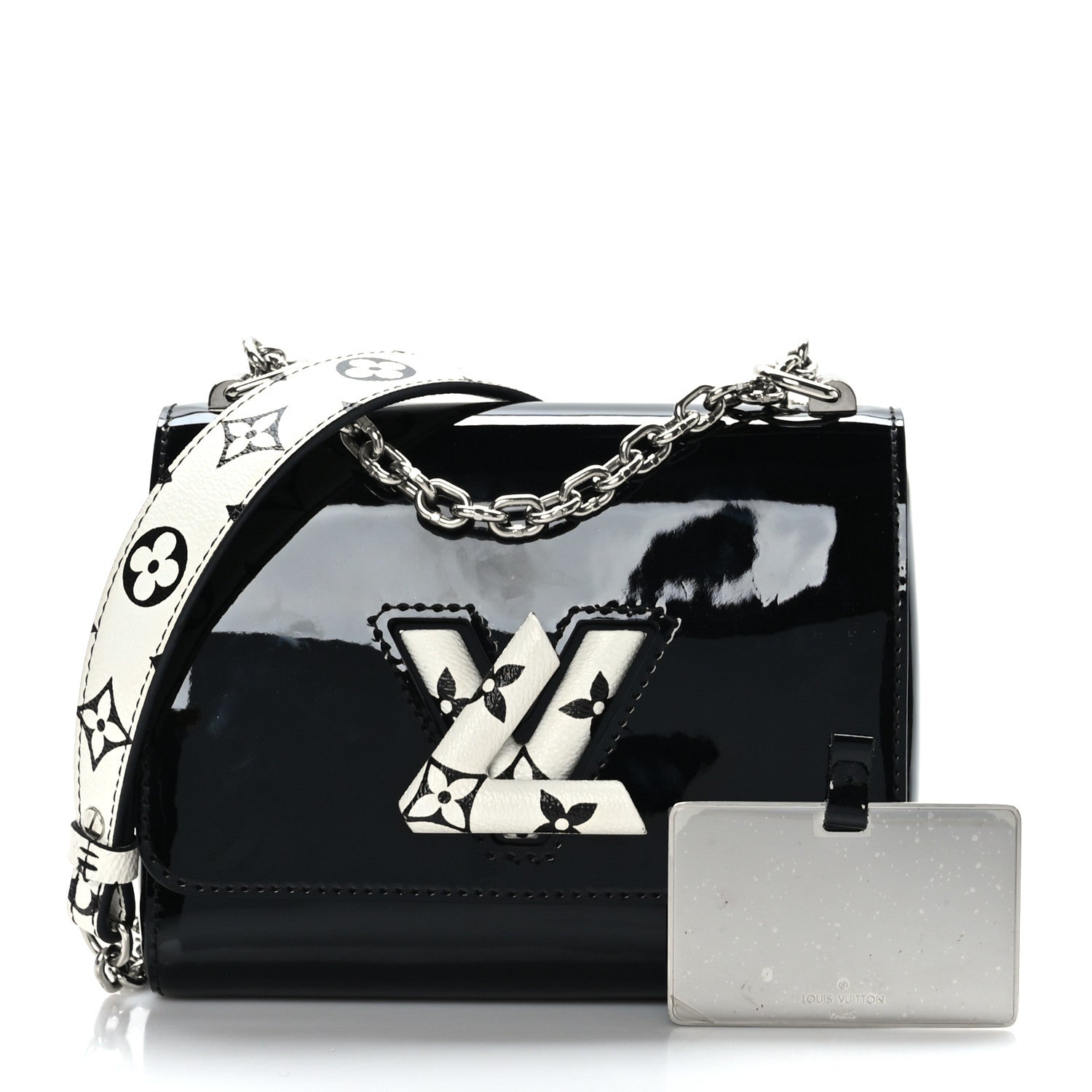 Louis Vuitton Patent Monogram Twist Shoulder Bag PM Black 3 of 9