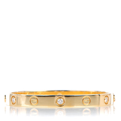 Cartier 18K Yellow Gold 6 Diamond LOVE Bracelet 16 1 of 6