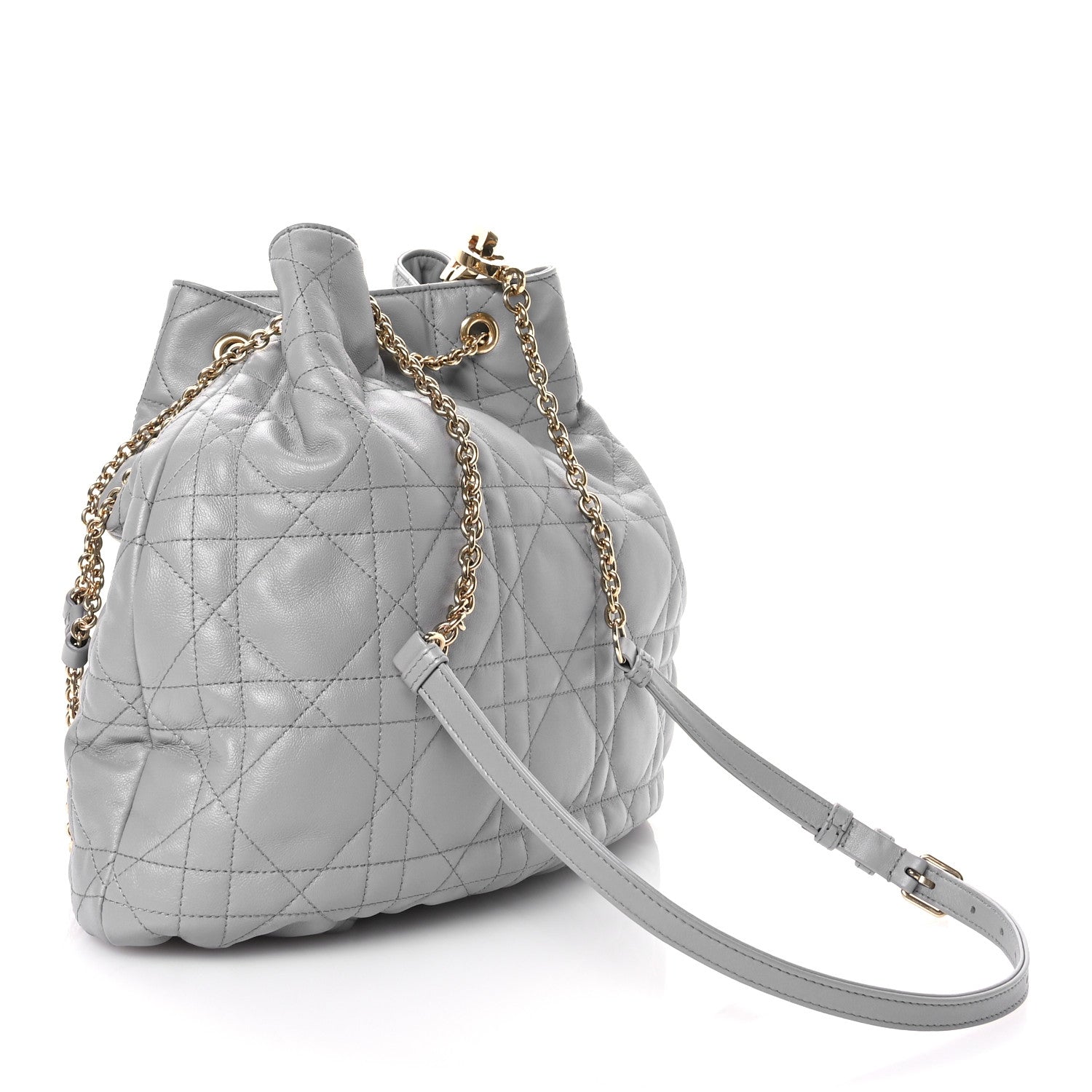 Christian Dior Lambskin Supple Macrocannage Ammi Bag Grey 3 of 10