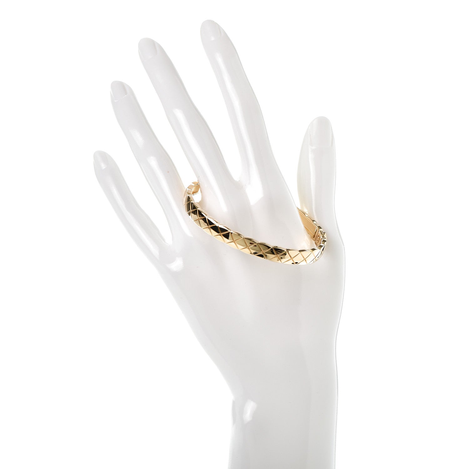 Chanel 18K Yellow Gold Coco Crush Bangle Bracelet M 2 of 4