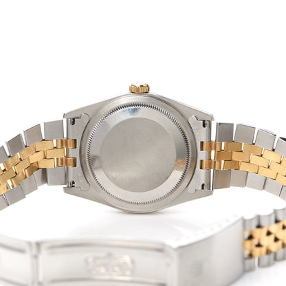Rolex Stainless Steel 18K Yellow Gold Diamond 36mm Oyster Perpetual Datejust Watch Blue 16233 5 of 5