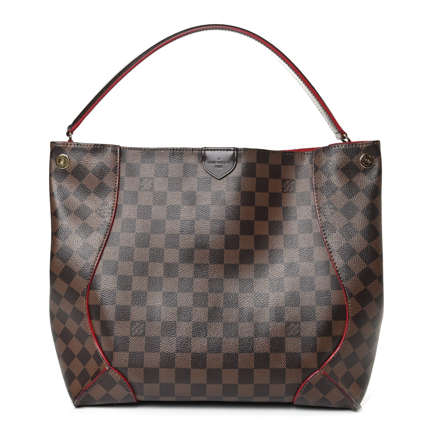 Louis Vuitton Damier Ebene Caissa Hobo Cherry 1 of 17