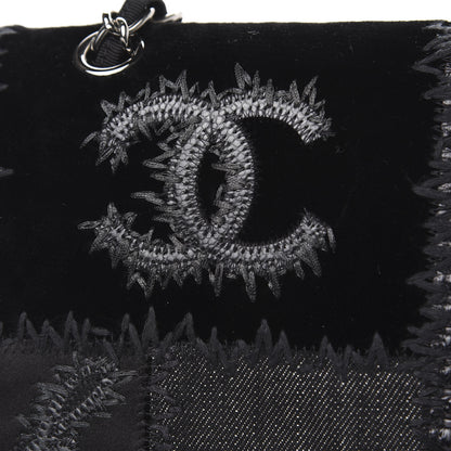 Chanel Tweed Patchwork Jumbo Single Flap Black 8 of 10