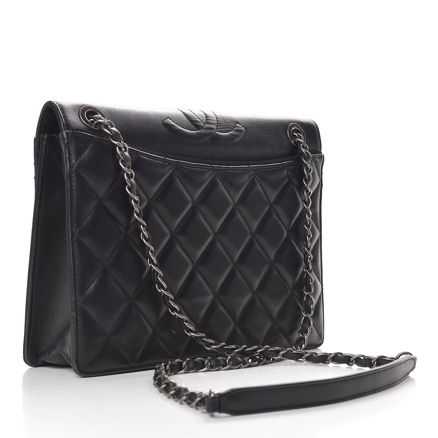 Calfskin Quilted Ballerine Flap Black