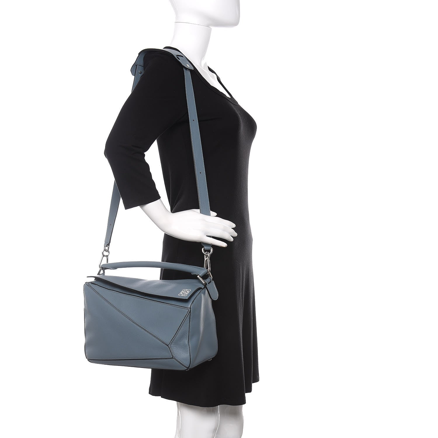 Loewe Calfskin Medium Puzzle Bag Stone Blue 2 of 11