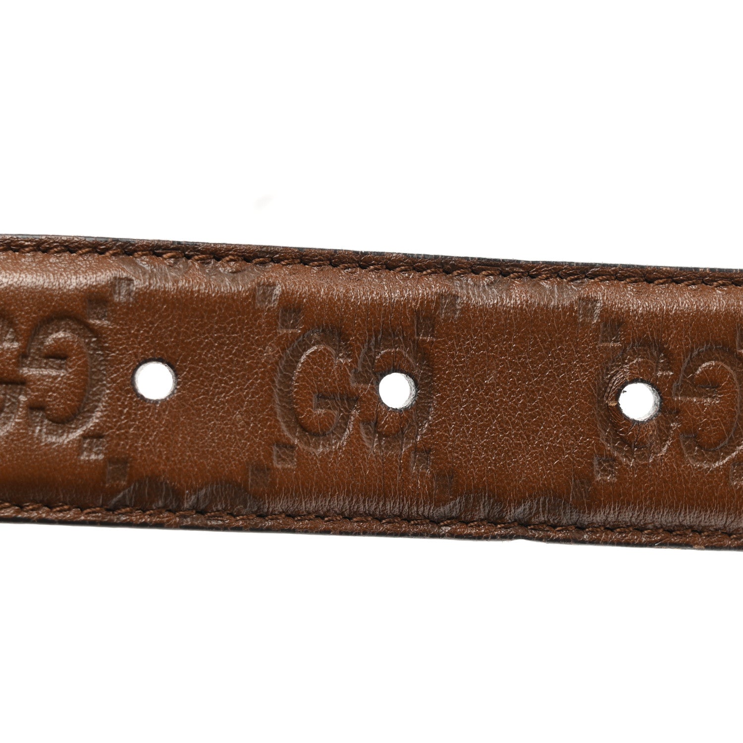 Gucci Guccissima Interlocking G Belt 85 34 Chocolate 4 of 5
