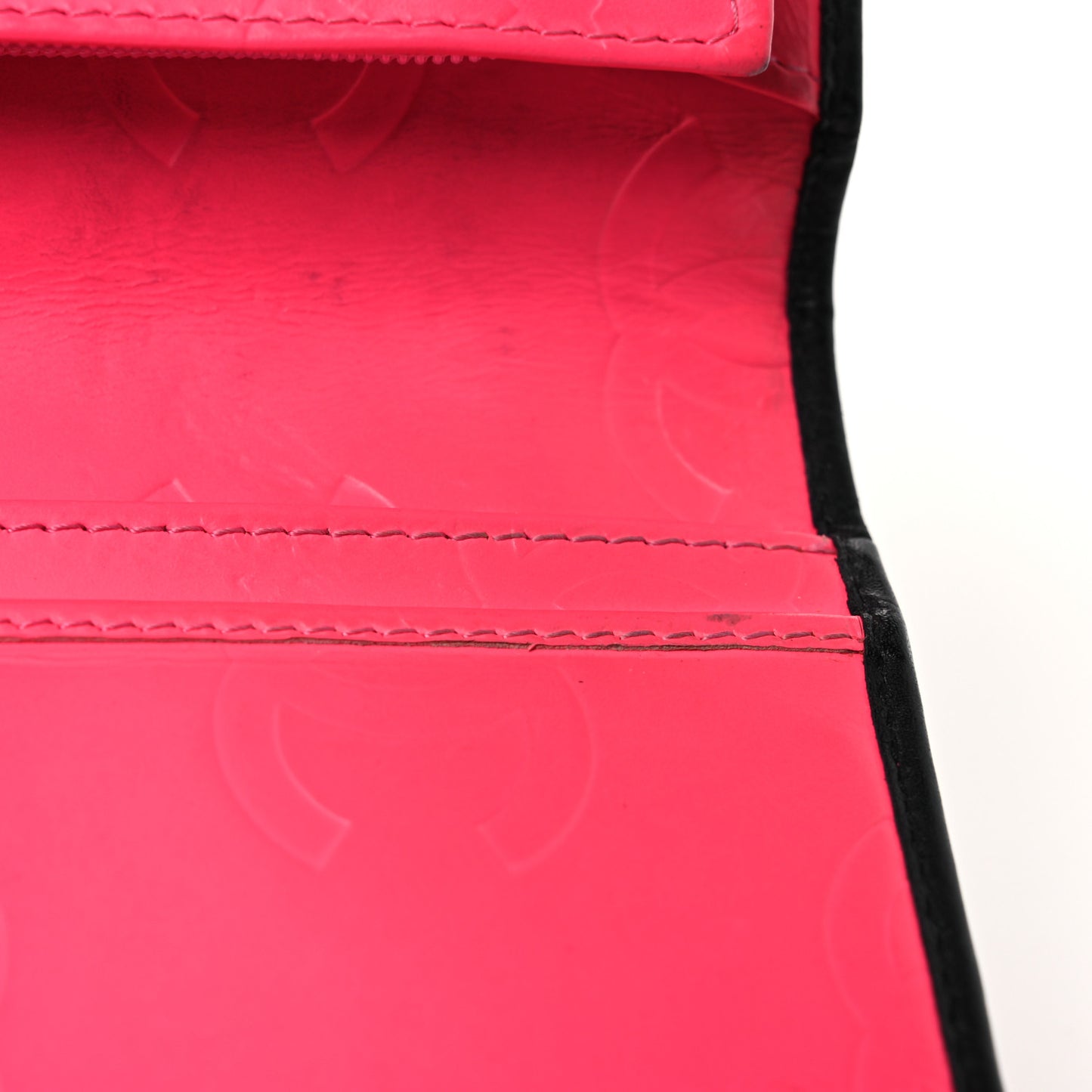 Calfskin Quilted Cambon Yen Wallet Black