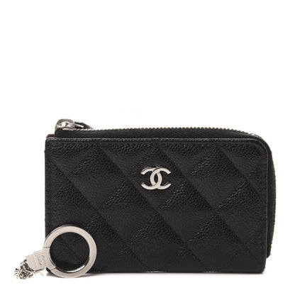 Chanel Caviar Quilted Zipped Key Holder Case Black 1 of 7