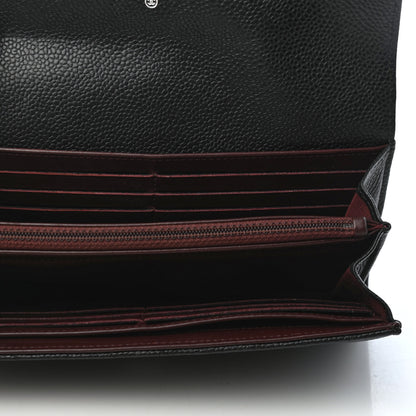 Chanel Caviar Quilted Large Gusset Flap Wallet Black 5 of 8