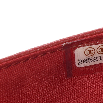 Chanel Lambskin Camellia Embossed Wallet On Chain WOC Dark Red 8 of 14