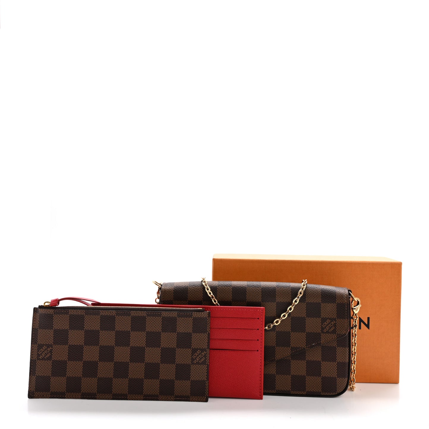 Damier Ebene Pochette Felicie Chain Wallet