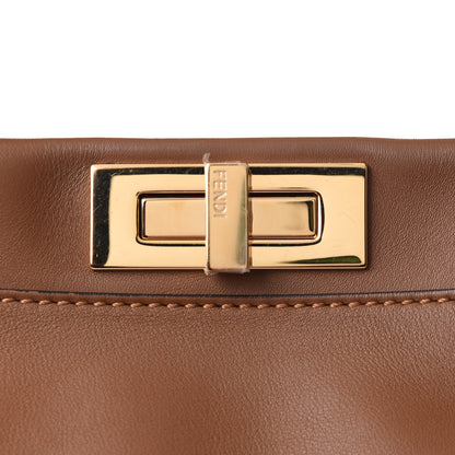 Fendi Calfskin Lace Up Large Peekaboo Iconic Satchel Cognac 9 of 17