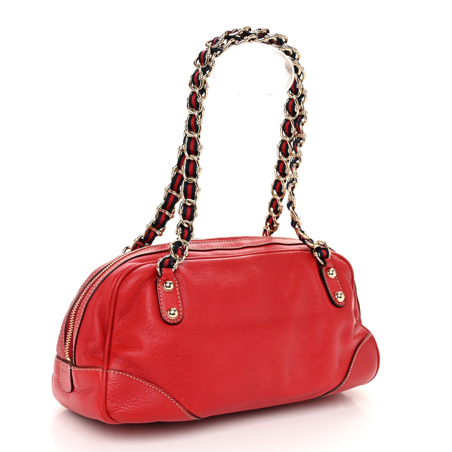 Goatskin Small Capri Bowler Red