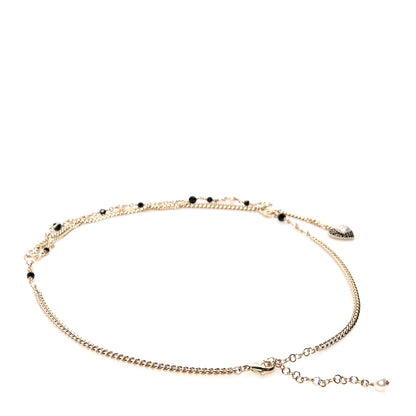 Chanel Pearl Crystal Bead Chain Heart CC Belt 80 Gold Black 2 of 4