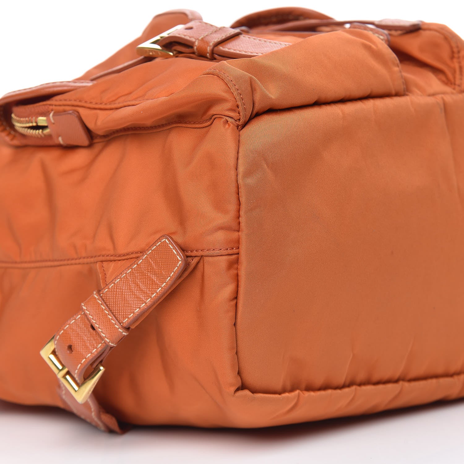 Prada Tessuto Nylon Saffiano Vela Backpack Papaya 12 of 16