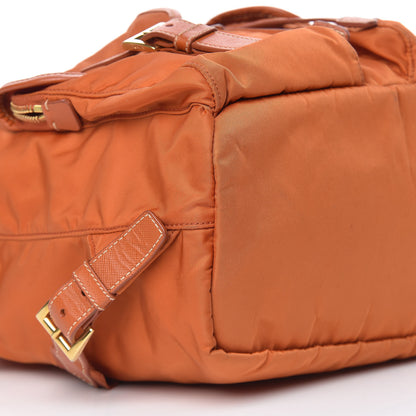 Prada Tessuto Nylon Saffiano Vela Backpack Papaya 12 of 16