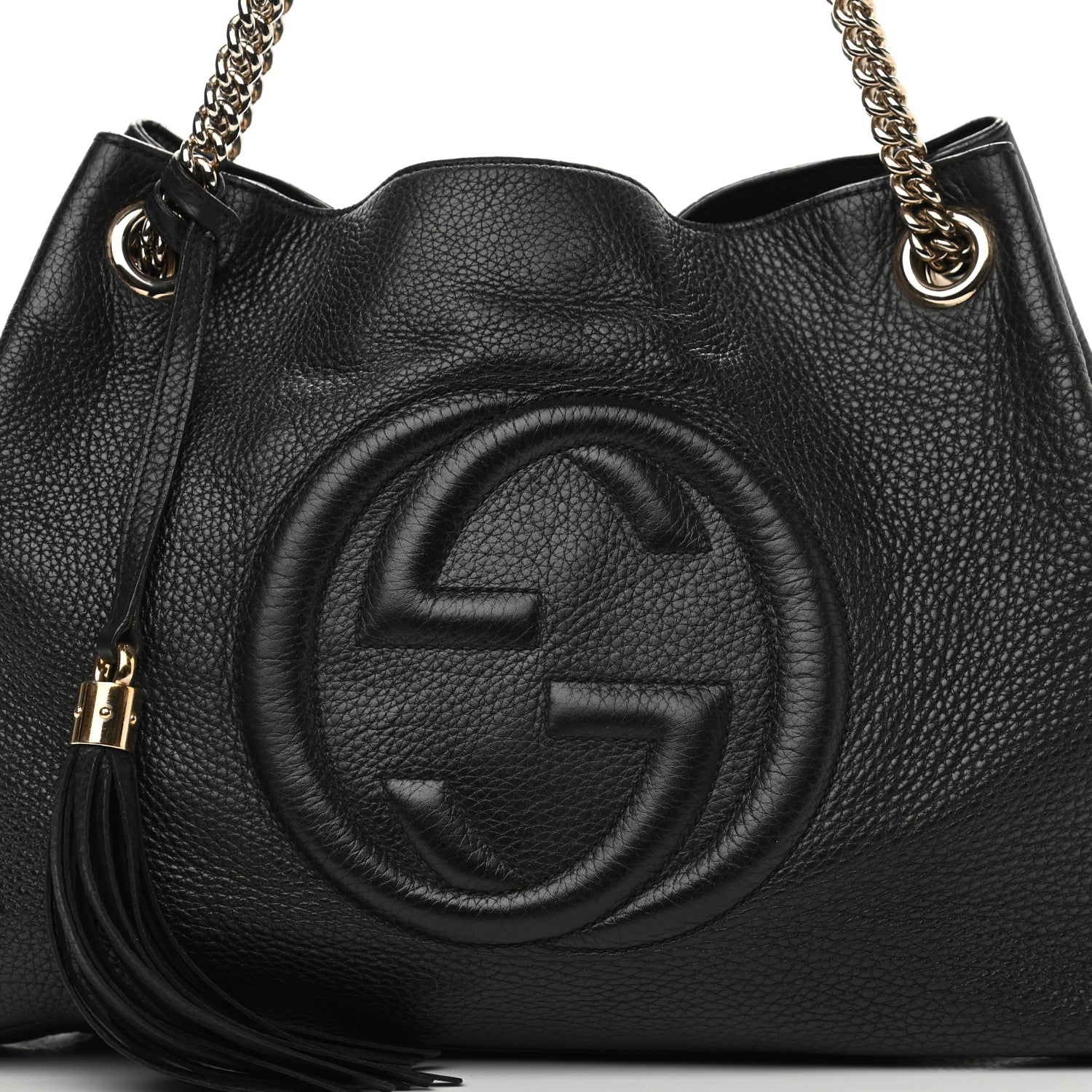 Gucci Pebbled Calfskin Medium Soho Chain Shoulder Bag Black 15 of 17