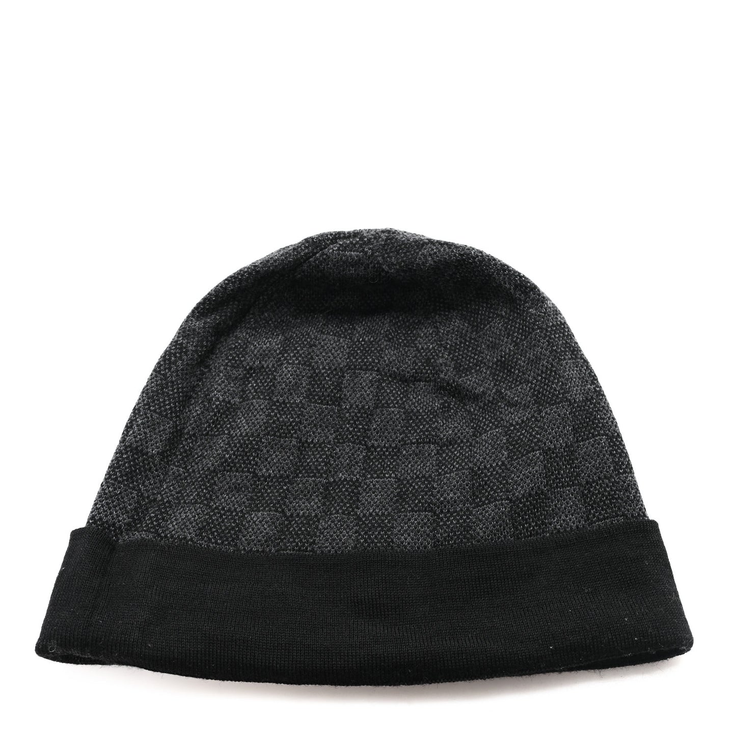 Wool Bonnet Petit Damier Graphite Beanie Hat