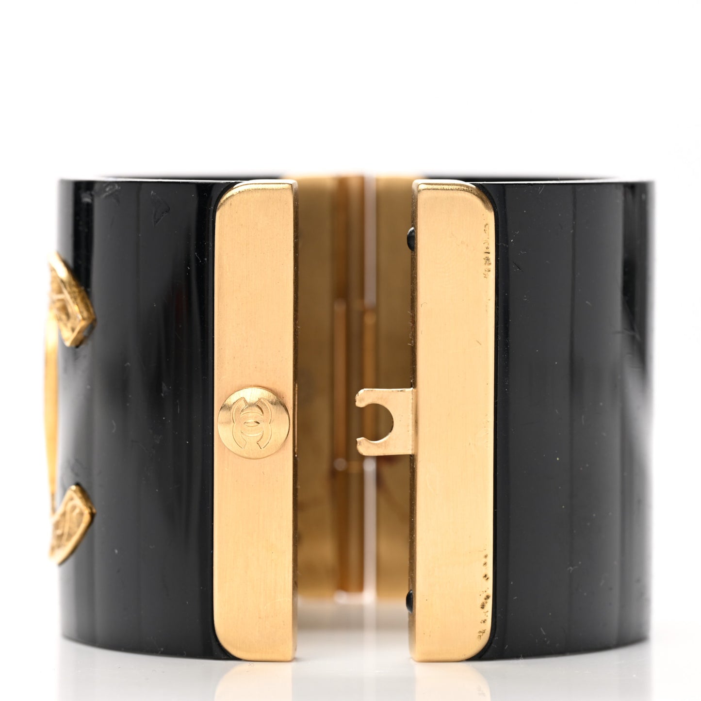 Resin CC Cuff Bracelet Black Gold