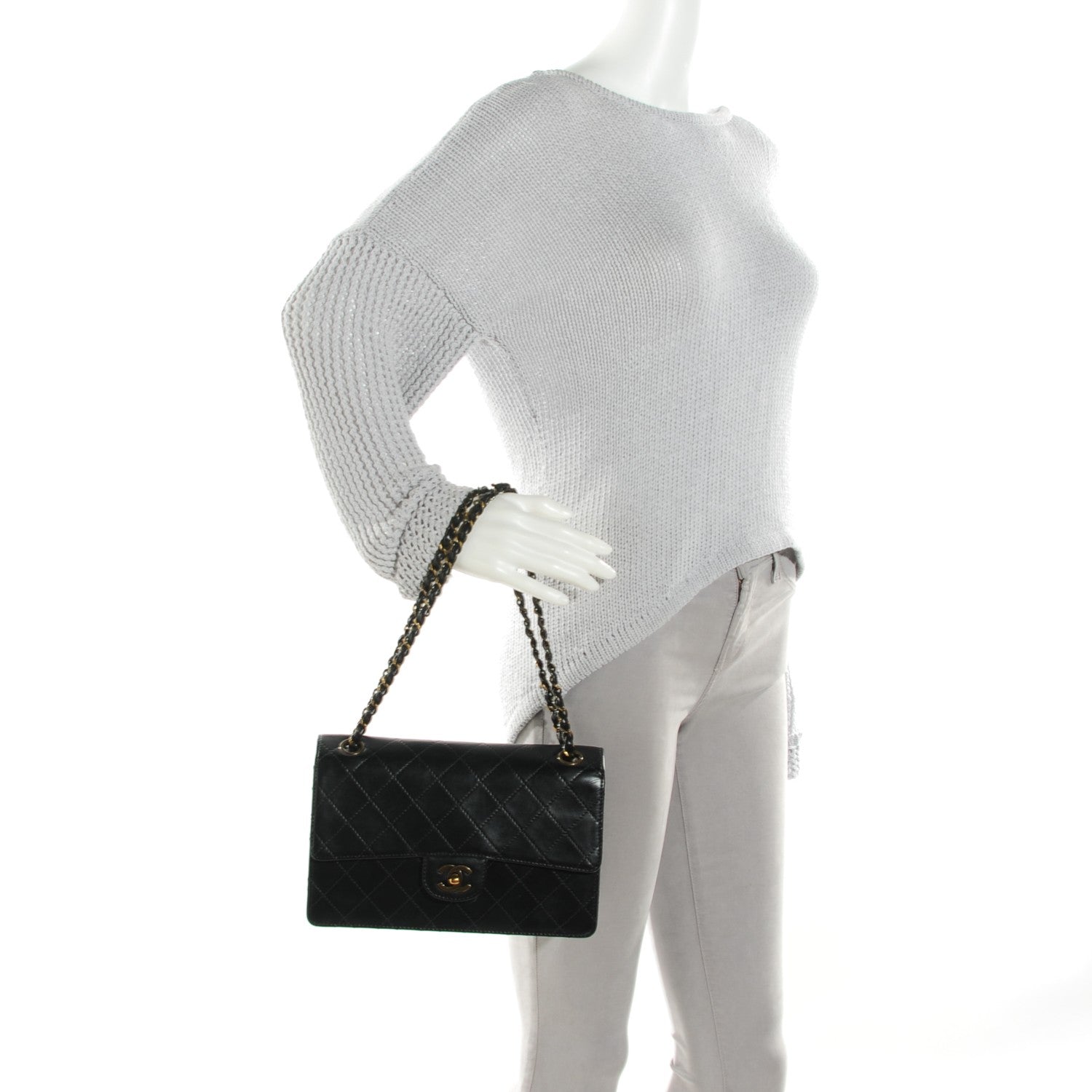 Chanel Lambskin Quilted Medium Single Flap Black 2 of 9