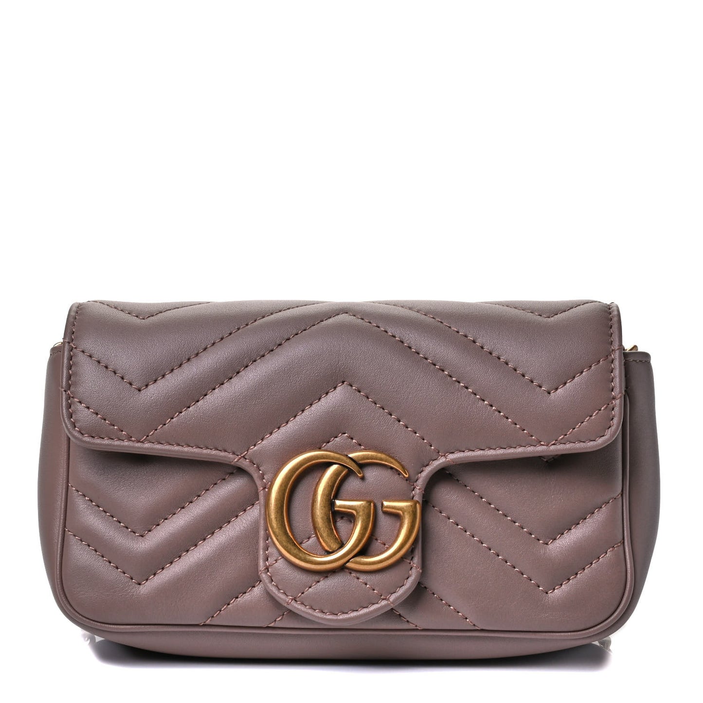 Calfskin Matelasse Super Mini GG Marmont Shoulder Bag Porcelain Rose