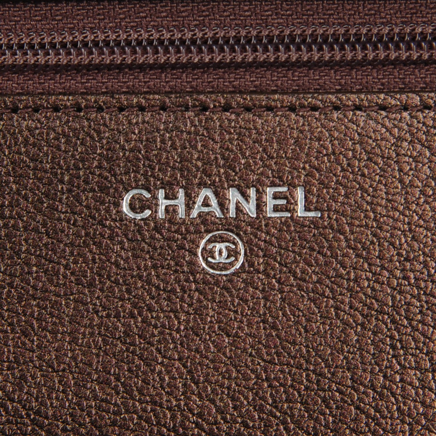 Chanel Iridescent Goatskin Quilted Wallet On Chain WOC Bronze 6 of 8