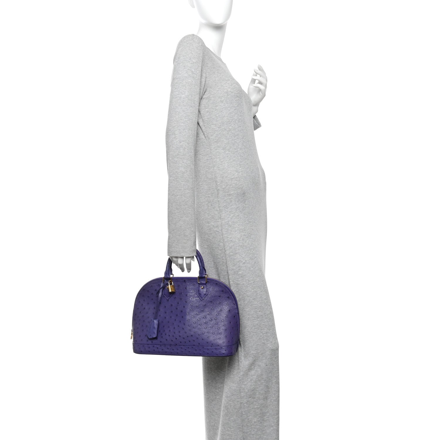 Louis Vuitton Ostrich Alma PM Indigo 2 of 9