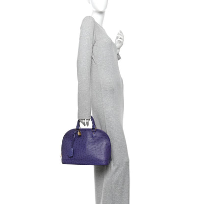 Louis Vuitton Ostrich Alma PM Indigo 2 of 9