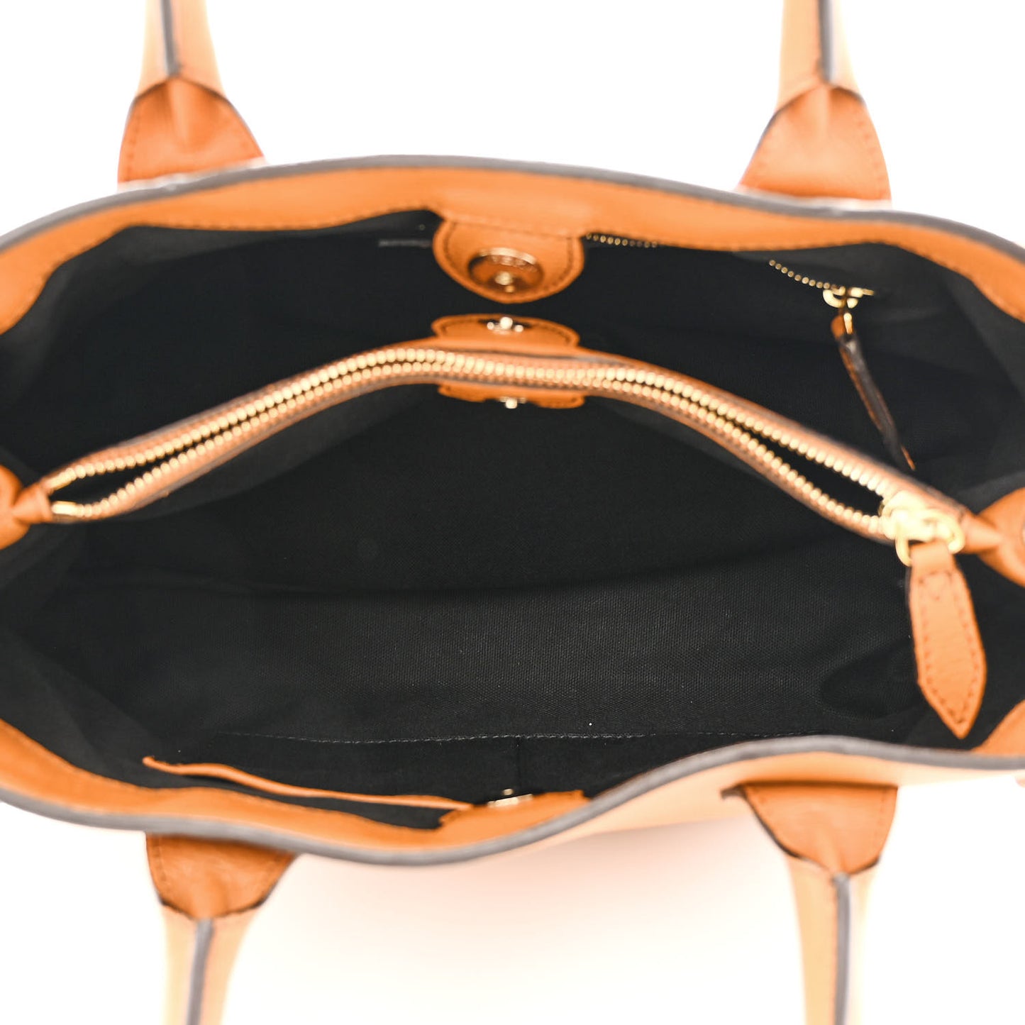 Grainy Calfskin House Check Medium Banner Tote Cognac