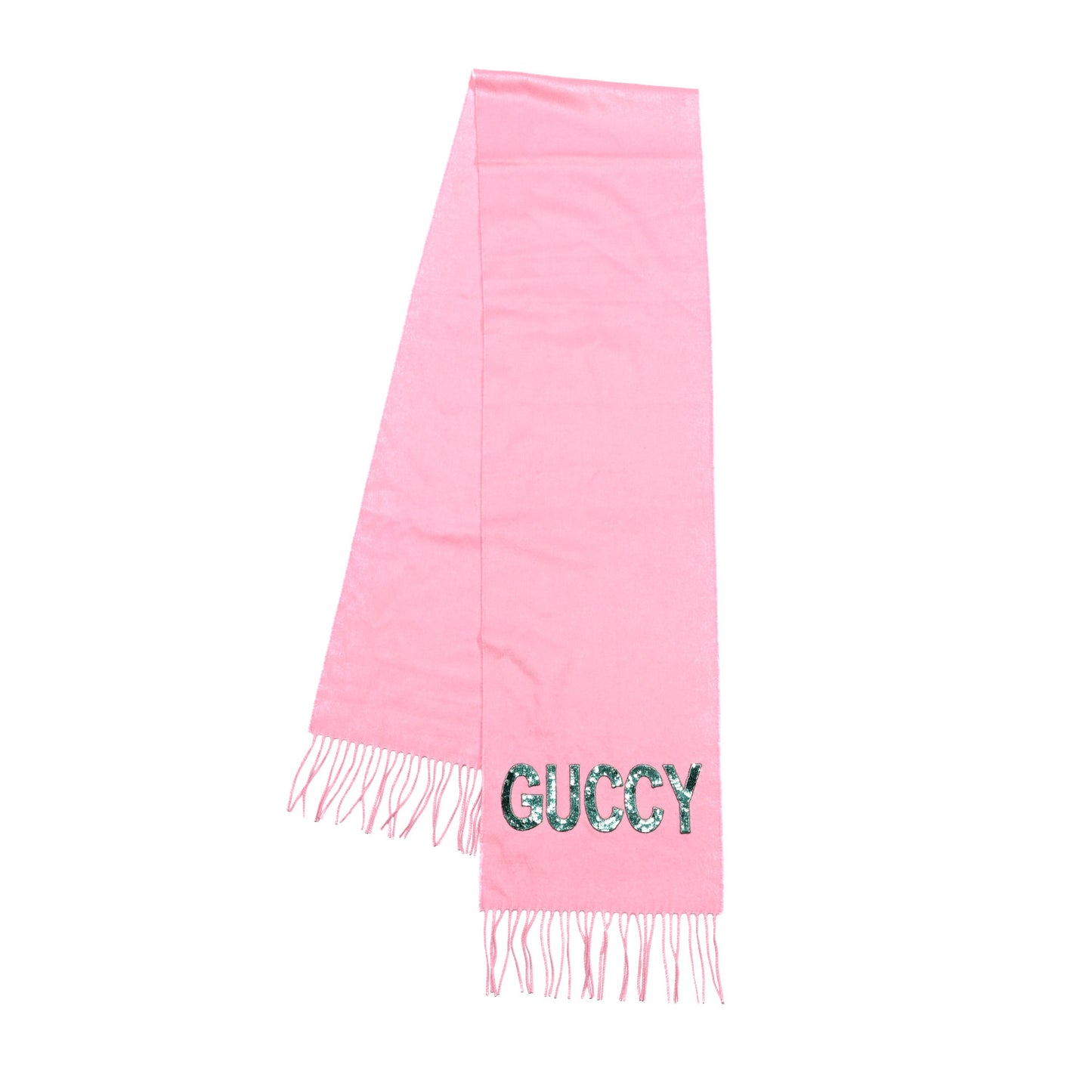 Silk Cashmere Sequins Woven Guccy Scarf Roseate