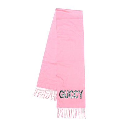 Gucci Silk Cashmere Sequins Woven Guccy Scarf Roseate 2 of 4