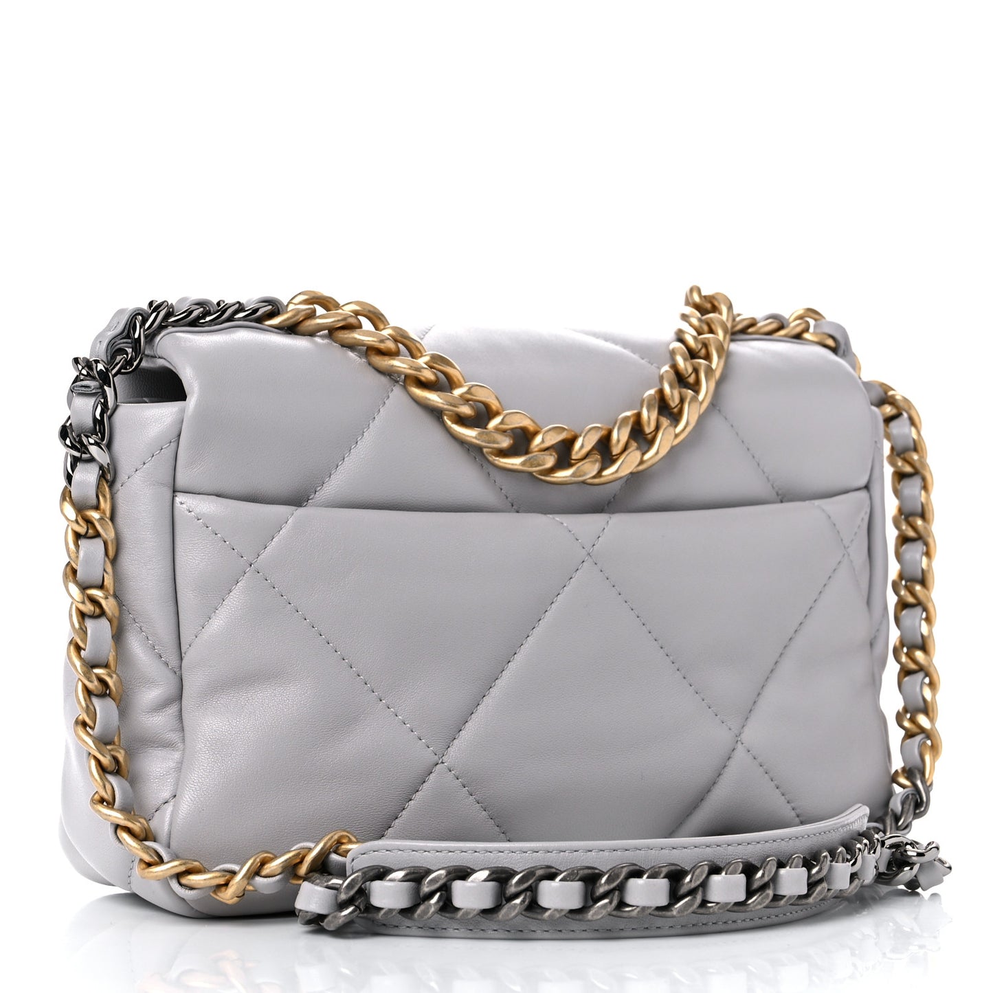 Lambskin Quilted Medium Chanel 19 Flap Grey